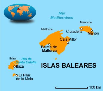 Îles Baléares, carte