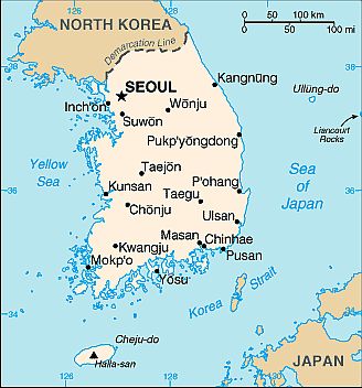 Carte - Coree Du Sud