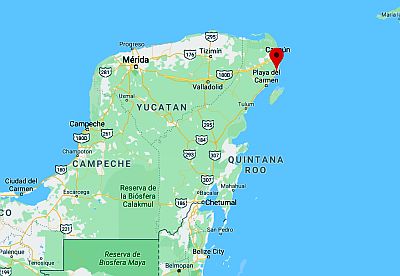 Puerto Morelos, position dans la carte