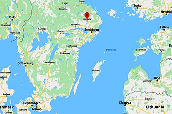 Uppsala, position dans la carte