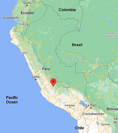 Ayacucho, position dans la carte