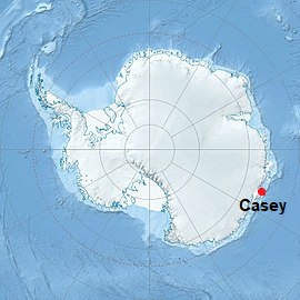 Station Casey, position dans la carte