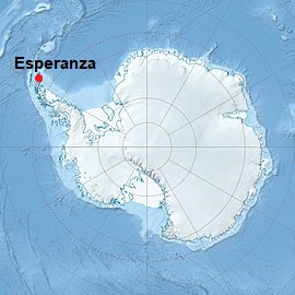 Station Esperanza, position dans la carte