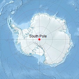 Pôle Sud, position dans la carte