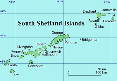 Îles Shetland du Sud, carte