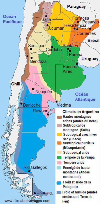 Zones climatiques en Argentine