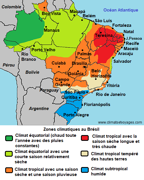 Zones climatiques au Brésil