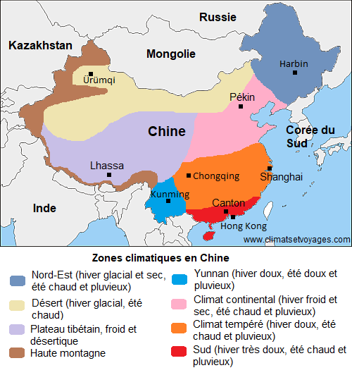 Zones climatiques en Chine