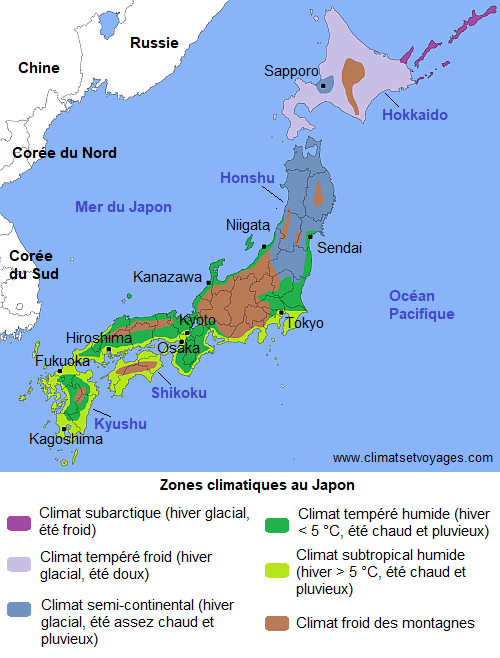 Zones climatiques au Japon